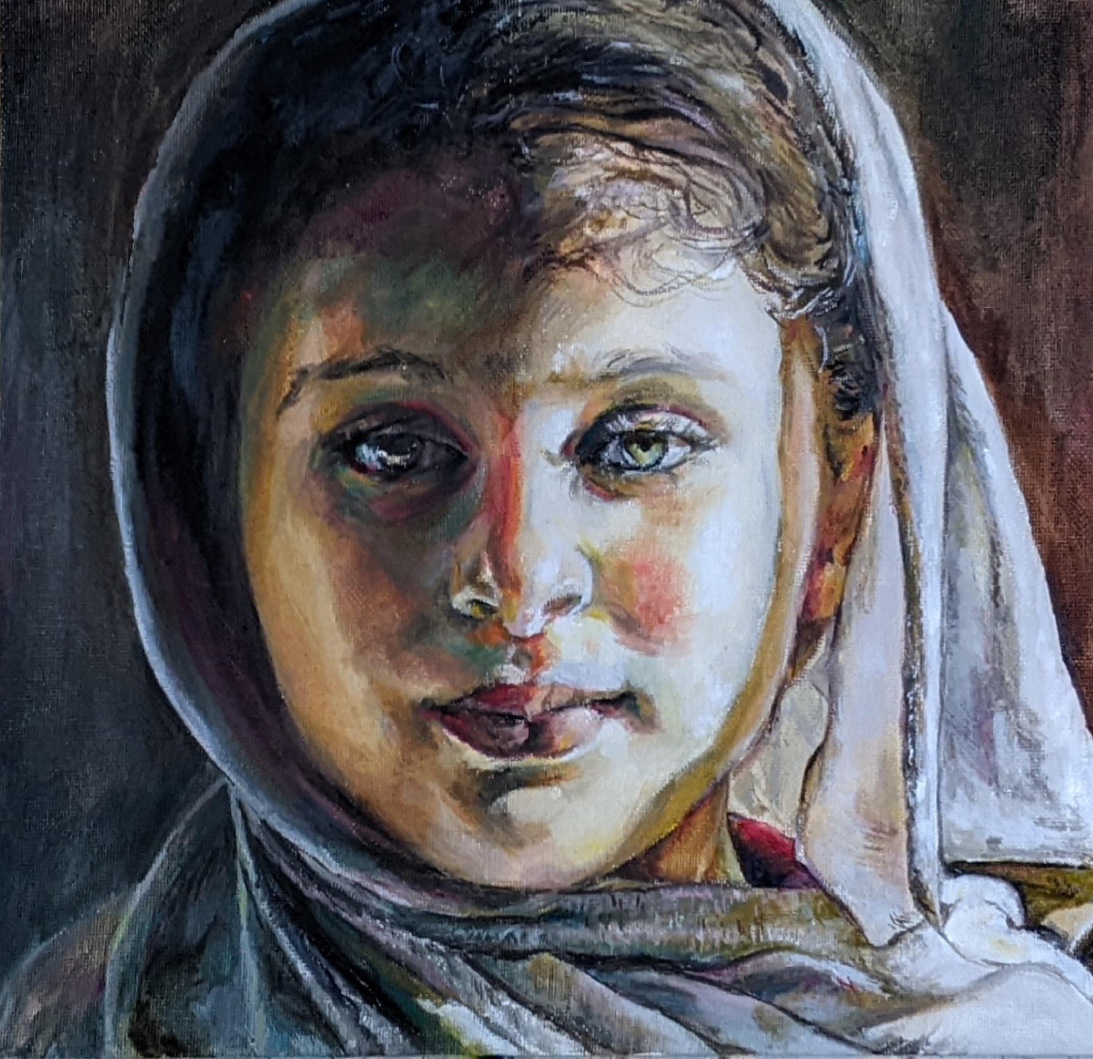 portret meisje met hoofddoek
